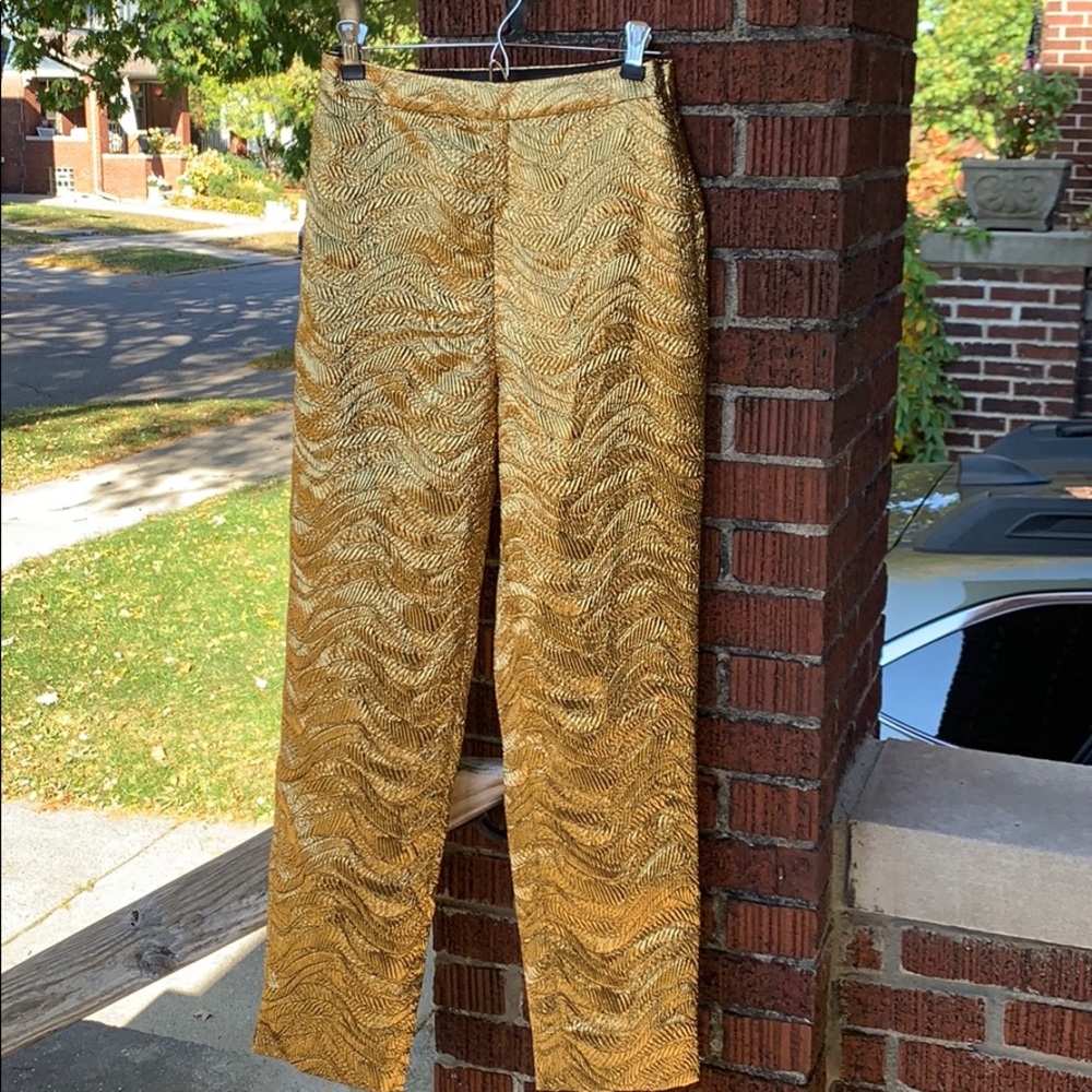 J Crew Collection gold slacks size 2